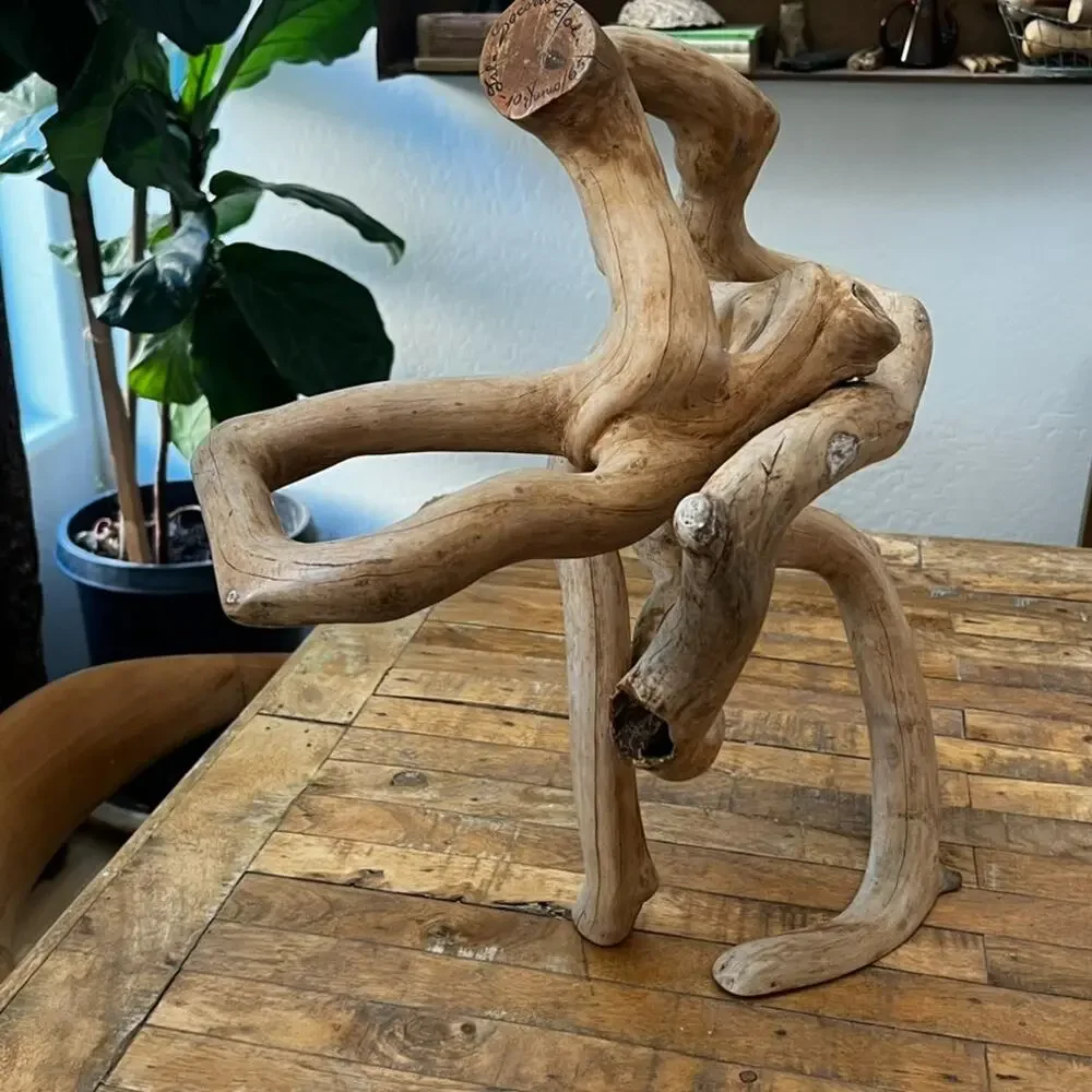 Large Organic Free Form Wood Sculpture Natural 21